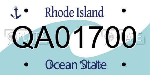 QA01700 Rhode Island License Plate