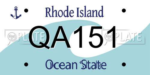 QA151 Rhode Island License Plate