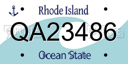 QA23486 Rhode Island License Plate