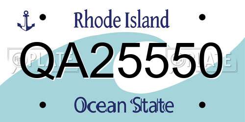 QA25550 Rhode Island License Plate