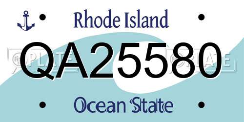 QA25580 Rhode Island License Plate