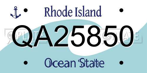 QA25850 Rhode Island License Plate
