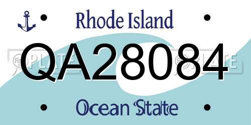 QA28084 Rhode Island License Plate