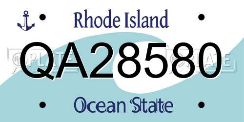 QA28580 Rhode Island License Plate