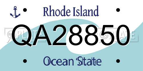 QA28850 Rhode Island License Plate