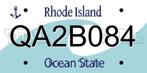 QA2B084 Rhode Island License Plate