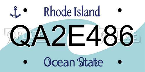 QA2E486 Rhode Island License Plate