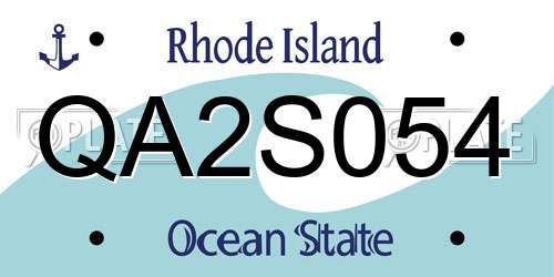 QA2S054 Rhode Island License Plate