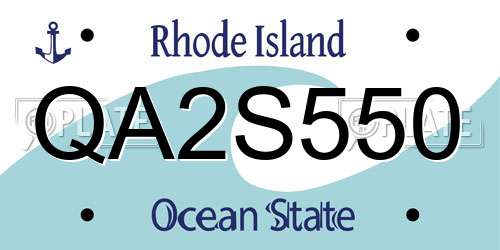 QA2S550 Rhode Island License Plate