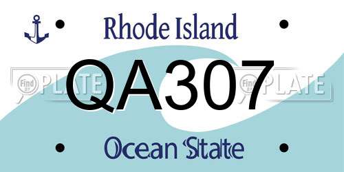 QA307 Rhode Island License Plate