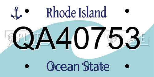 QA40753 Rhode Island License Plate