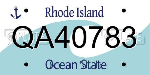QA40783 Rhode Island License Plate
