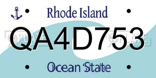 QA4D753 Rhode Island License Plate