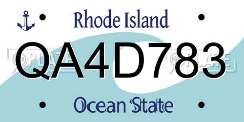 QA4D783 Rhode Island License Plate
