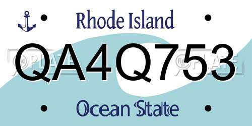 QA4Q753 Rhode Island License Plate