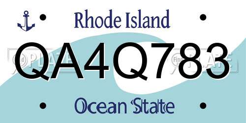 QA4Q783 Rhode Island License Plate