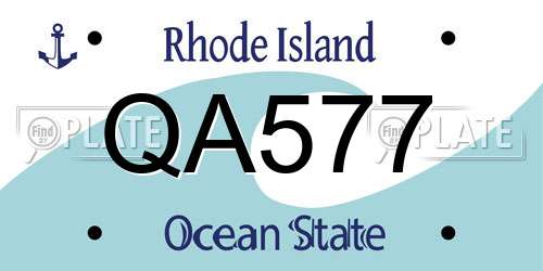 QA577 Rhode Island License Plate
