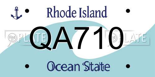 QA710 Rhode Island License Plate