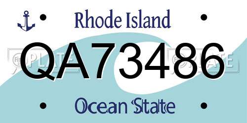 QA73486 Rhode Island License Plate