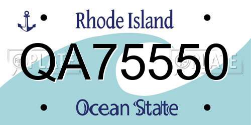 QA75550 Rhode Island License Plate