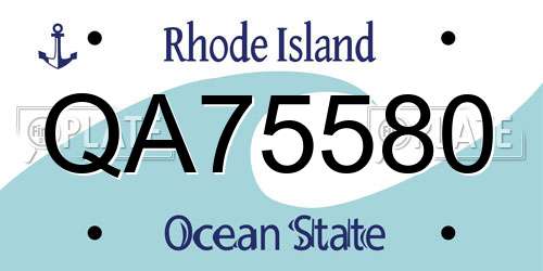 QA75580 Rhode Island License Plate
