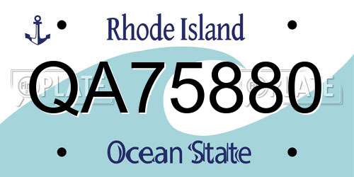 QA75880 Rhode Island License Plate