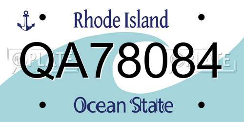 QA78084 Rhode Island License Plate