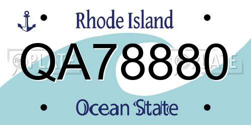 QA78880 Rhode Island License Plate