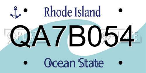 QA7B054 Rhode Island License Plate