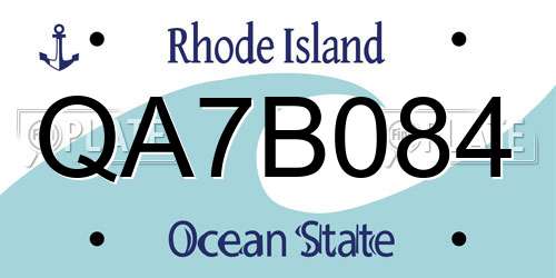 QA7B084 Rhode Island License Plate
