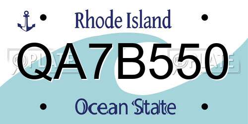 QA7B550 Rhode Island License Plate