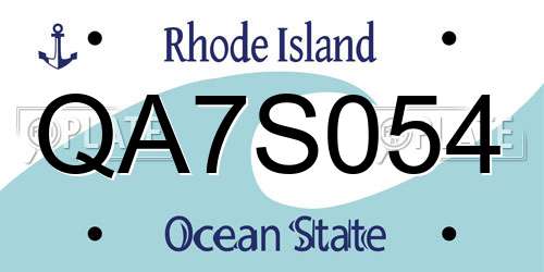 QA7S054 Rhode Island License Plate