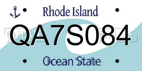 QA7S084 Rhode Island License Plate