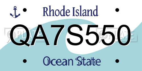 QA7S550 Rhode Island License Plate