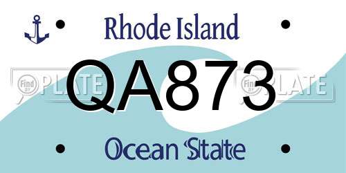 QA873 Rhode Island License Plate