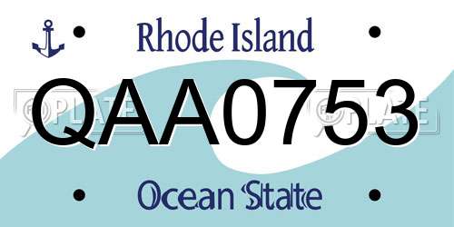 QAA0753 Rhode Island License Plate