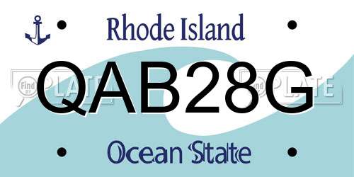QAB28G Rhode Island License Plate