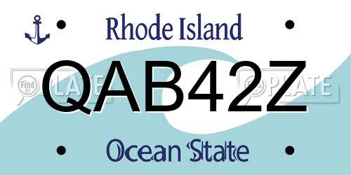 QAB42Z Rhode Island License Plate