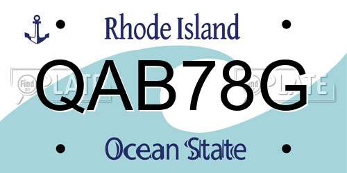 QAB78G Rhode Island License Plate