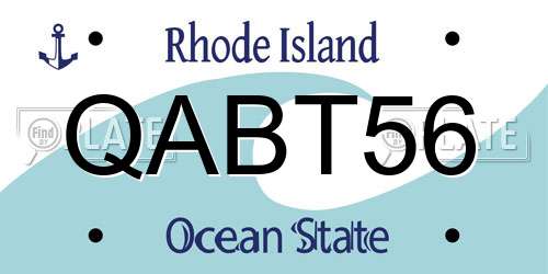 QABT56 Rhode Island License Plate