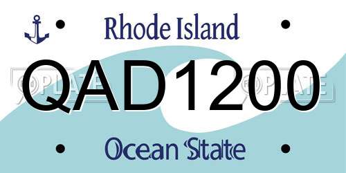 QAD1200 Rhode Island License Plate