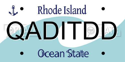 QADITDD Rhode Island License Plate