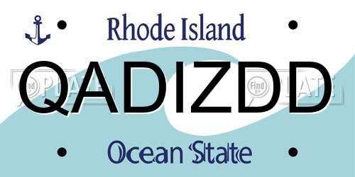 QADIZDD Rhode Island License Plate