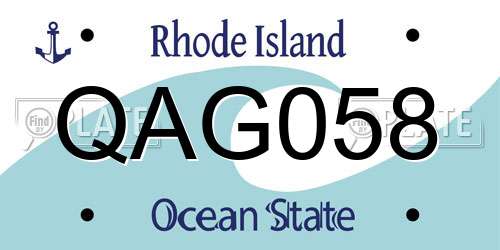 QAG058 Rhode Island License Plate