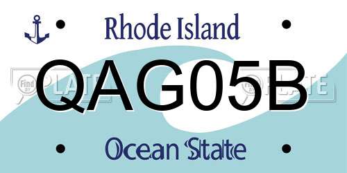 QAG05B Rhode Island License Plate