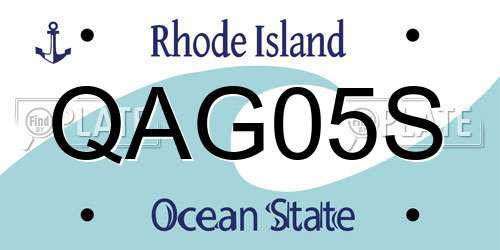 QAG05S Rhode Island License Plate