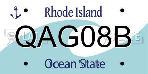 QAG08B Rhode Island License Plate