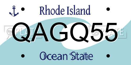 QAGQ55 Rhode Island License Plate