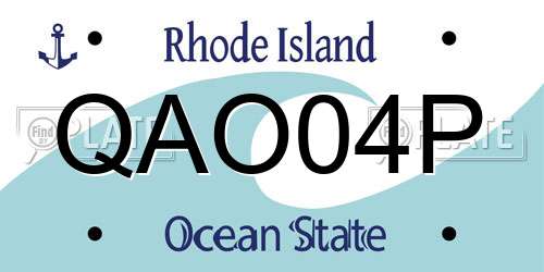 QAO04P Rhode Island License Plate