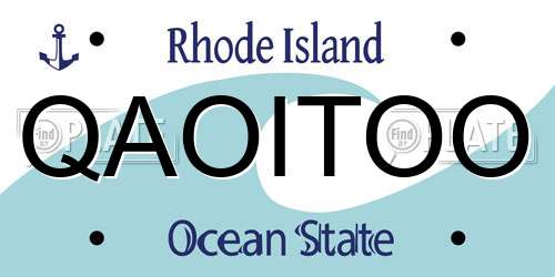 QAOITOO Rhode Island License Plate